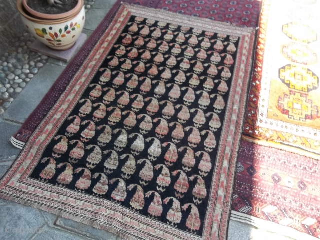 Antique Karabagh all  botteh desugn, in very good condition.
Caucasus antique with very beautiful pattern.
Important size  177 x 116 cm = ft. 5.81 by ft. 3.91.

Warm greeting from lake of COMO  ...