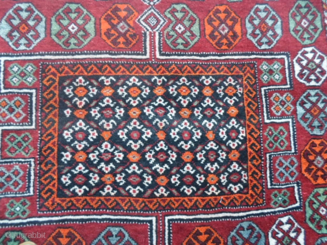 266x130 cm Is the size of this Kuchan (Gochan) Kordi persian carpet knotted in the region of Mazandaran. It's in very good condition and it has been washed and ready for use.  ...