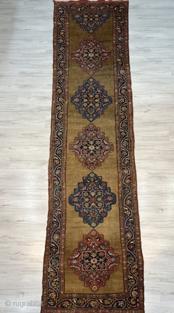 Antique Bidjar Runner with beautiful details and nice colors in mint condition. 
Size: 440x102cm / 14’5 x 3’4”
Feel free to msg about price , details and other rugs.     