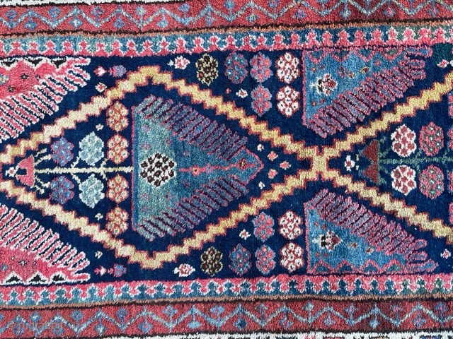 Shahsavan Runner.. 390x93 cm..In very good condition, high piles, top colours and during years not used..Late 19 th century..Needs wash...             