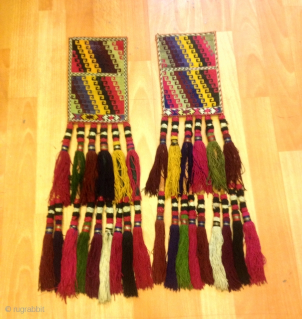 Multi colored antique Uzbek tassel

Size: 60 cm X 15 cm

100% handmade

VINTAGE UZBEK TASSELS :
”Segusha”( Triangle) is a decorative embellishments, whose function, was to decorate the beddings tucked away folded against the walls  ...