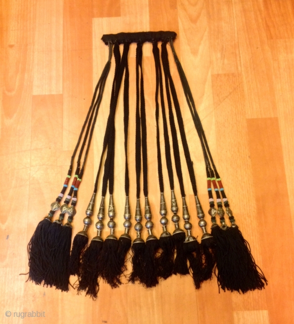 Uzbek asian silver tassel

Size : 
height : 55 cm


from Uzbekistan

100% handmade silver

VINTAGE UZBEK TASSELS :
”Segusha”( Triangle) is a decorative embellishments, whose function, was to decorate the beddings tucked away folded against the  ...