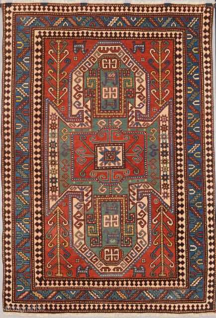 Vintage Caucasian Sewan Kazak rug, size 164x237sm, 5'5" x 7'9", excellent condition.                     