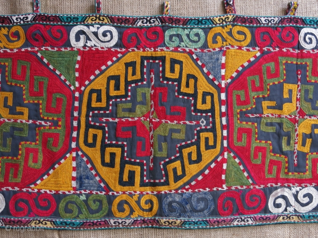 Lakai silk embroidery panel. Size: 164 cm x height: 47 cm (64.5" x 18.5").                   