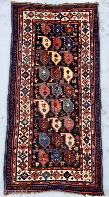 Extraordinary Talish South Caucasian Rug - 3'9 x 7'8 / 115 x 233 cm                   