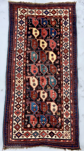 Extraordinary Talish South Caucasian Rug - 3'9 x 7'8 / 115 x 233 cm                   