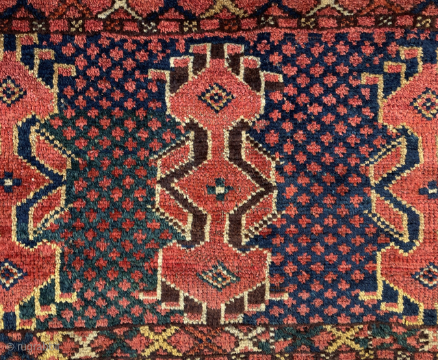 Ersari Beshir Torba with rare and lovely drawing, lots of green but not a lot of green $ :))