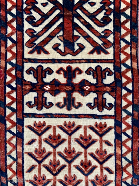 Yomud Turkmen Tentband Fragment - 19th c. -  great colors and wool, some old repairs and signs of gentle use, cotton highlights - 1'2 x 7'6 / 36 x 228  