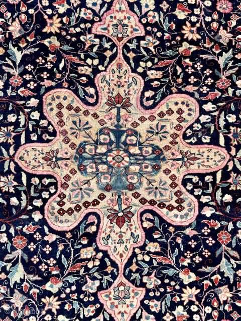 Antique Sarouk Rug - 4'1 x 5'8 ft. - not dry, soft and pliable - email - mete@yorukruggallery.com - good condition, some signs of use, not expensive      