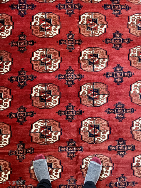 Turkmen Kizilayak Main carpet in great condition with velvety wool pile and tight weave. About 6’6 x 9’9 - 2 x 3 m. email yorukrugs@gmail.com - priced reasonably     