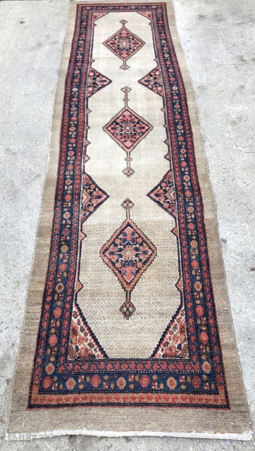 Northwest Persian Hamadan/Malayer Kurdish Runner Rug - 3'6 x 13'6 / 110 x 415 cm.                  