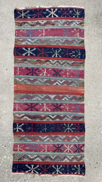 Southeast Anatolian Kilim fragment - email - mete@yorukruggallery.com - please check out my other listings & feel free to contact me if you have questions...        