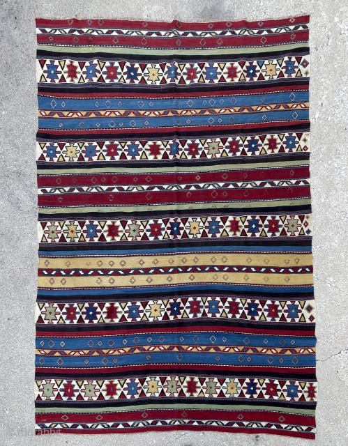 Antique Caucasian Kilim - 6'5 x 9'0 - excellent condition and saturated natural colors - email - mete@yorukruggallery.com               