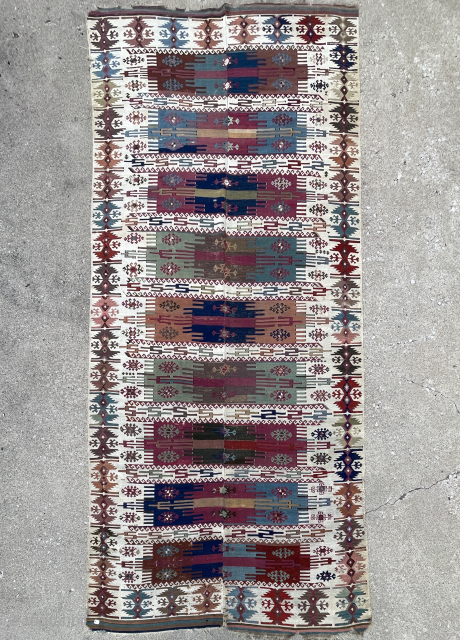 Southeast Anatolian Kilim - great colors and drawing - email - mete@yorukruggallery.com for extra high resolution photos and detail - not expensive           