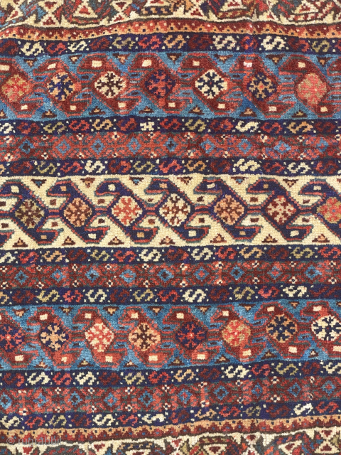 Fine Qashqai Saddle Bags/ Khordjin complete with beautiful green plain kilim back - email - yorukrugs@gmail.com