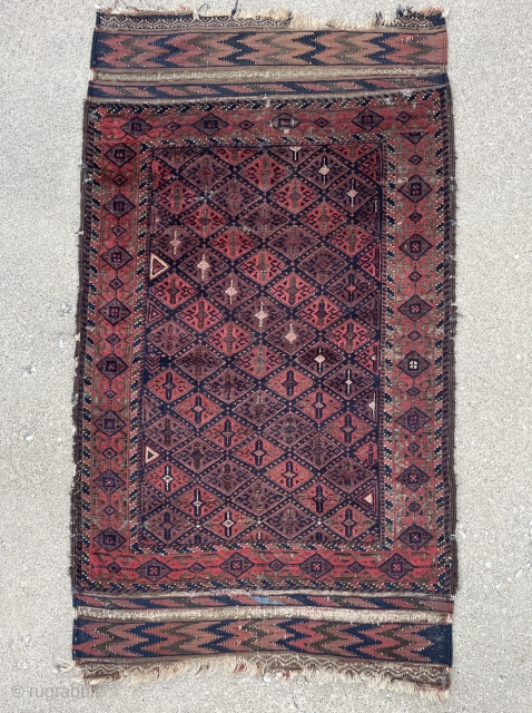 Baluch Rug tightly woven using top quality velvet like wool with gloving colors. Smooth silky subtle handle, hard to capture in photographs but the close up detail might give a hint -  ...