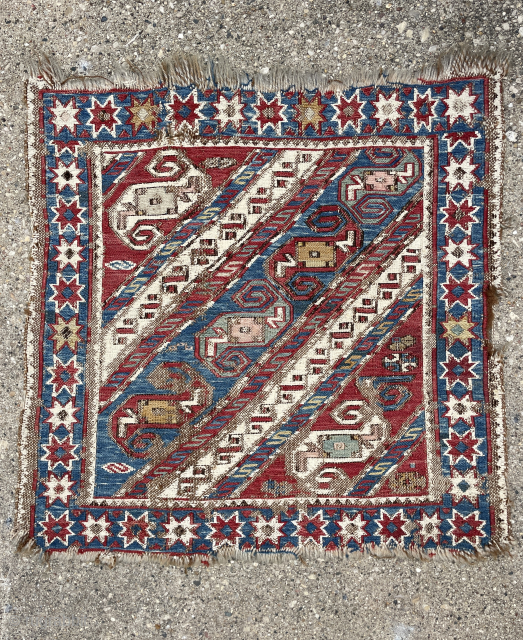 Caucasian Soumak Bagface 18" x 18" - 45 x 45 cm - email - yorukrugs@gmail.com