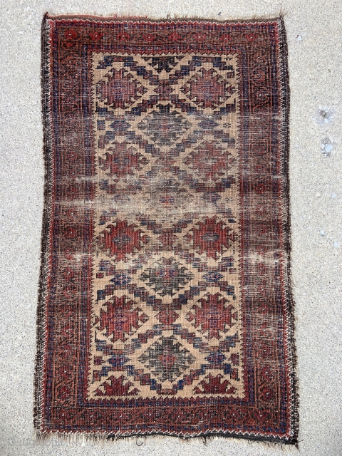 Old Small Baluch Rug with camel field - 27" x 44" / 68 x 112 cm                 