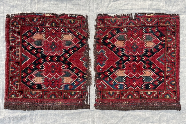 Exceptional Ersari Beshir Chuval Fragment professionally mounted on linen  - 1850 or earlier  - extra pictures and details on request - yorukrugs@gmail.com         