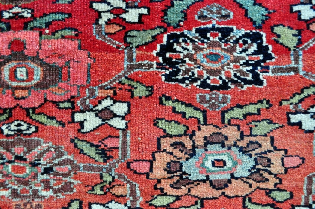 Beautiful Kurd Bidjar Bag face, 19th c. everything is great in this piece - colors, wool, condition & design but it needs some TLC - a good bath and there is a  ...