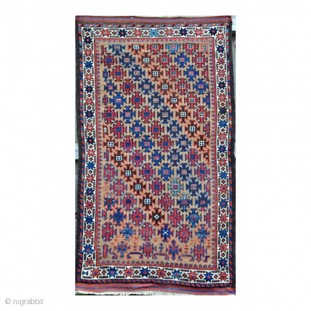 Colorful Baluch Rug with real camel field - 2'11 x 5'2 / 89 x 156 cm.                 