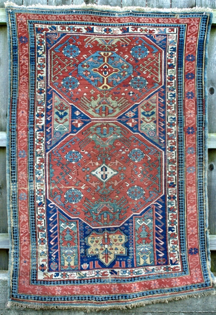 Seychur Kuba Caucasian Rug - circa 1860 - 3’10 x 5’9 / 117 x 176 cm. please download image to see in real resolution , for some reason pictures get reduced after  ...