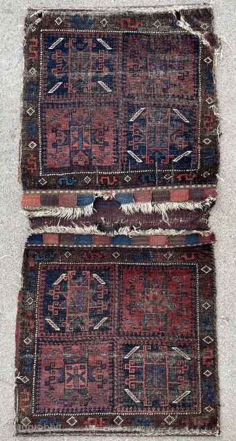 A Pair of Rare type Baluch Bags complete with kilim back - opened, secured and just back from a bath - check out my other items as well - Wishing All Happy  ...