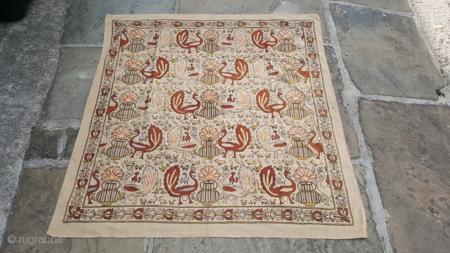 A charming early 20th century Greek or Turkish embroidery 4ftx4ft                       