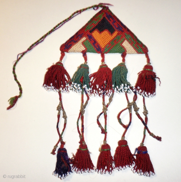 
    Here is a beautifull old Chodor Turkoman embroidered Talisman,

    which would have been worn to ward off evil. The talisman 

    measures  ...