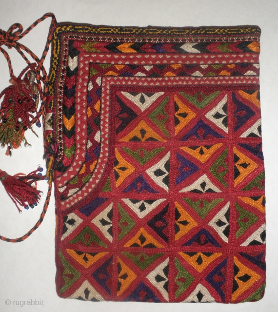 Here is a beautiful old Chodor Turkoman embroidered purse which would have as likely been used to carry Tea Leaves as it would have been used to carry money (tea is a  ...