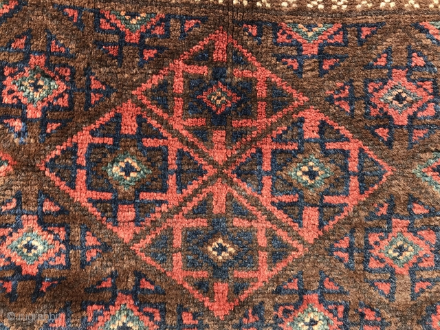 Baluch 19th Century with silky wool. 2’6” x 2’8”                        