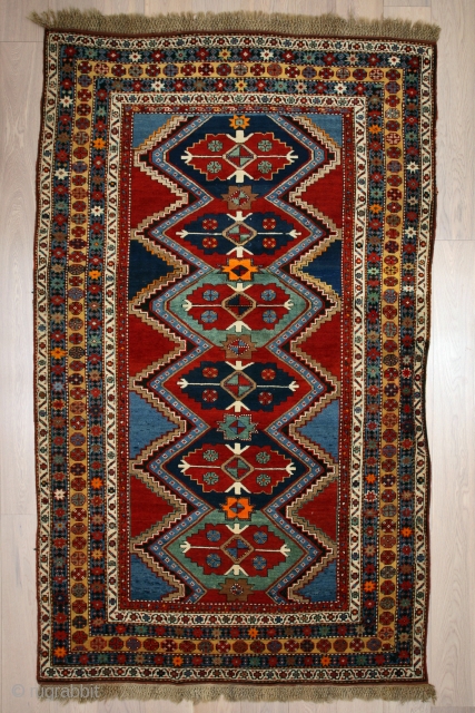 Kazak 1890th. 310x175. some synthetic orange                           