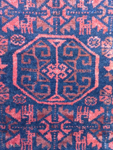 Nice Baluch Poshti ( NE Persian ) with good dyes and pile.
Needs to be washed :)
very good condition.
Circa : End 19th.            