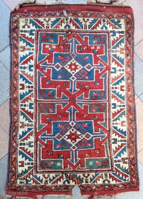 Western Anatolian Rug ( Kozak )  A very good type of that group with green color , good quality and pile !
Condition as you see .
Size : 135x96
Circa : 1850  