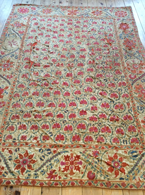 Embroidered Uzbek 1850, 2.37x1.70     SOLD SOLD SOLD                      