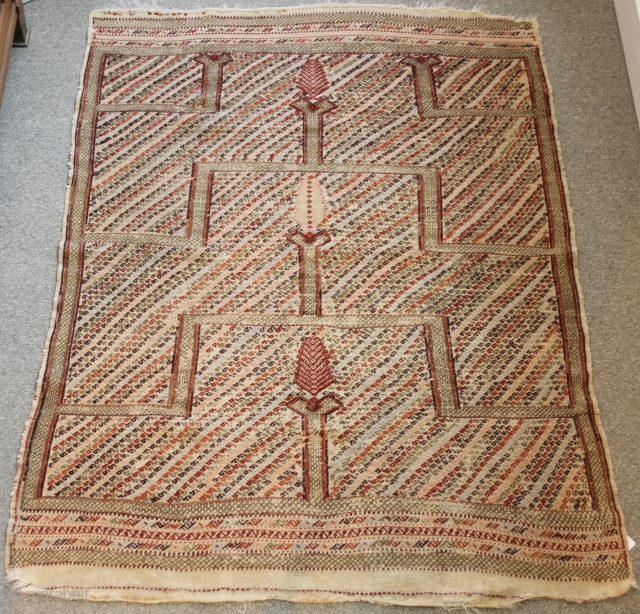 An antique Anatolian (Kecimuhsine) Prayer Kilim. Mid 19th Century. Great condition.  3-11 x 4-10 ft.                 