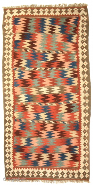 Shahsavan Moj Kilim. Northwest Persia, Bijar area. Late 19th century. 8-8 x 4-5 ft. Please have a look at my website for more: www.hazaragallery.com         