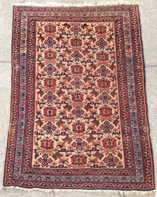 A beautiful Afshar with a scattered Mina Khani design. From the late 19th century, measures out to 4-2 x 5-11 ft. Some minor repairs, as can be seen in the photos provided.  ...