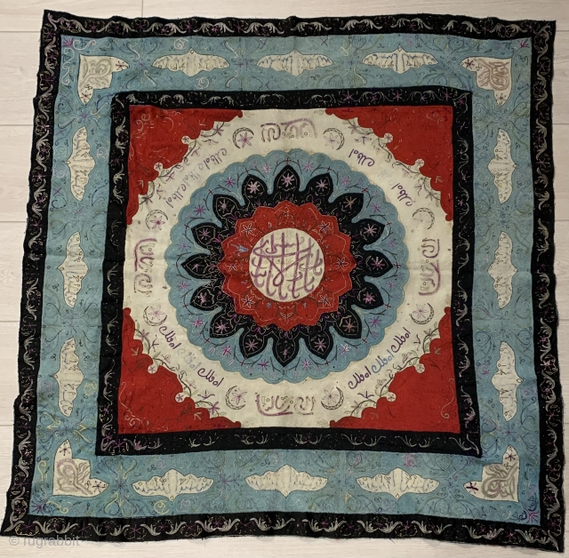 a unique Ottoman felt embroidery, 19th-century 4 x 4 feet.                       