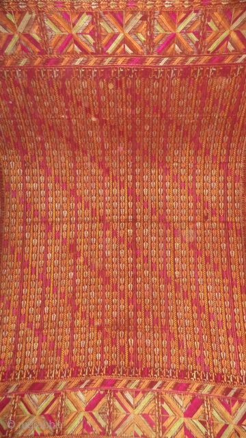 Antique phulkari from punjab,india.. rare pattern                           