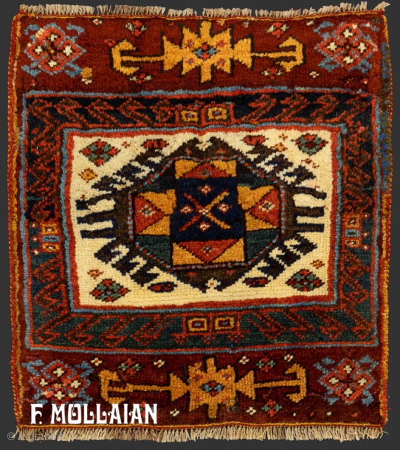 Pair of Small Antique Persian Kurdish Rugs, 1880-1900

49 × 43 cm (1' 7" × 1' 4")                 