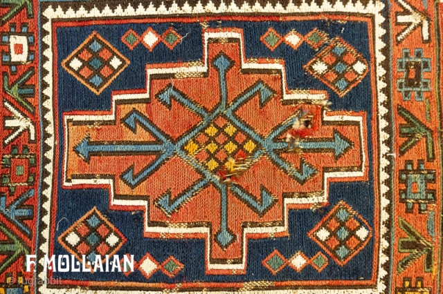 Antique Persian Shahsavan Rug, 1900-1920

40 × 35 cm (1' 3" × 1' 1")
                    