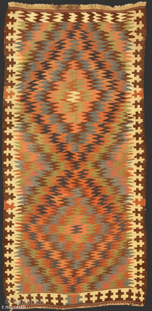 Amazing Antique Persian Kilim Varamin, ca. 1880

266 × 123 cm (8' 8" × 4' 0")                  