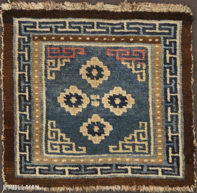 Antique Tibetan Rug, ca. 1920,

59 × 55 cm (1' 11" × 1' 9"),

Extra EU citizens/UE Companies: €811                