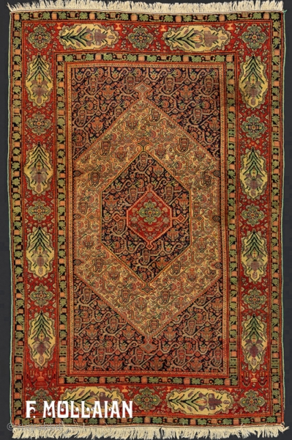 Lovely Antique Persian Senneh Warp Silk Rug, 1880-1900,

193 × 128 cm (6' 3" × 4' 2")                 