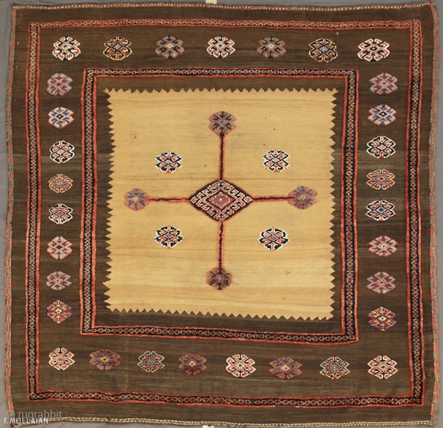 Lovely Sofreh Kilim, ca. 1880,
191 × 191 cm (6' 3" × 6' 3")


                    