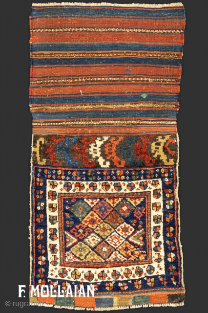 Antique Kurdish Rug, 19th Century,

110 × 52 cm (3' 7" × 1' 8")
                    
