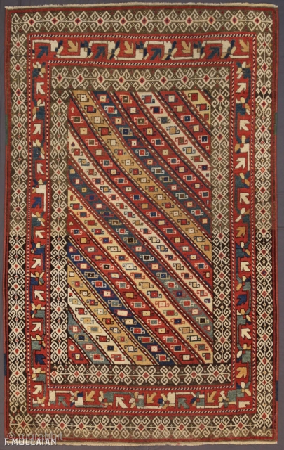 Beautiful Antique Caucasian Kazak Ganja Rug, 1880-1900,
202 × 126 cm (6' 7" × 4' 1")                  