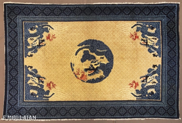 This is an Antique Chinese Peking Rug woven circa 1920 with a beautiful dragon design.
177 × 118 cm (5' 9" × 3' 10")
          