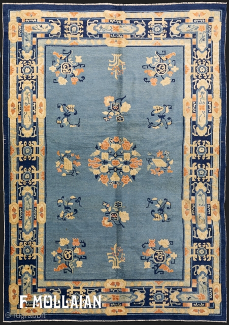 BLACK FRIDAY OFFER, 40% OFF.

This is an antique pecking Chinese rug woven during the beginning of the 20th century circa 1900. It hasn’t all over field design with a larger center Medallion  ...